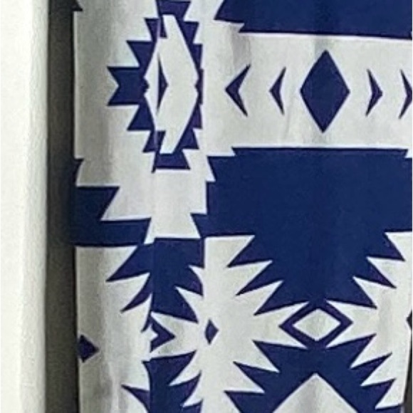 Lularoe Juniors Geometric Leggings S Navy Blue White Straight Leg Tapered Ankle - Picture 4 of 9